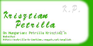 krisztian petrilla business card